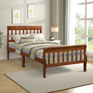 HomeRoots Oak Wood Twin Bed Frame - Durable Solid Oak Design with Headboard, No Box Spring Needed, 450 lbs Capacity 606809