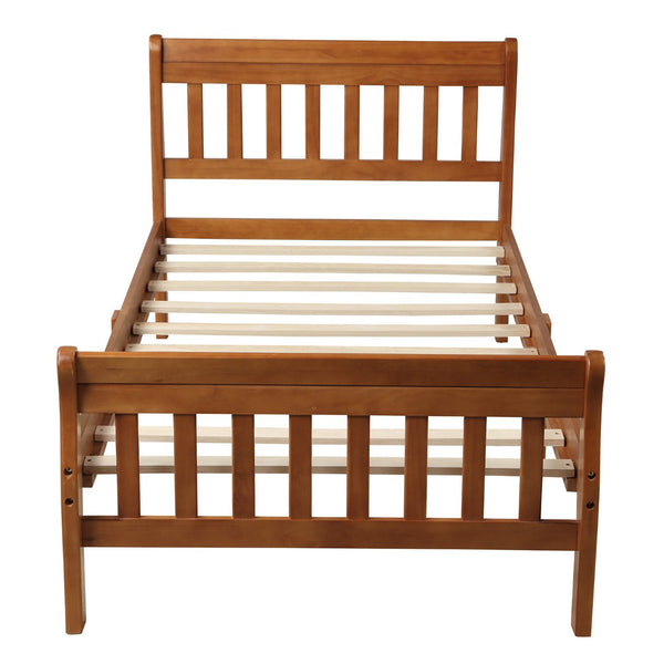 HomeRoots Oak Wood Twin Bed Frame - Durable Solid Oak Design with Headboard, No Box Spring Needed, 450 lbs Capacity 606809