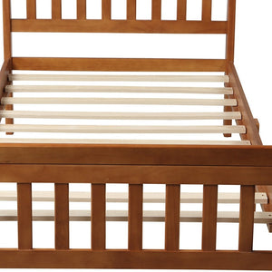HomeRoots Oak Wood Twin Bed Frame - Durable Solid Oak Design with Headboard, No Box Spring Needed, 450 lbs Capacity 606809