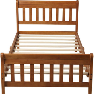 HomeRoots Oak Wood Twin Bed Frame - Durable Solid Oak Design with Headboard, No Box Spring Needed, 450 lbs Capacity 606809