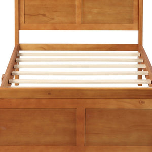 HomeRoots Oak Wood Twin Bed Frame - Timeless Design, Durable Construction, No Box Spring Needed, Easy Assembly 606812