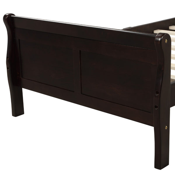 HomeRoots Espresso Wood Twin Bed Frame - Modern Platform Design, Durable Support & Elegant Finish for Sleep Bliss 606813