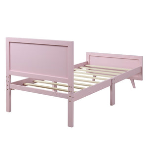 HomeRoots Pink Wood Twin Bed Frame - Stylish, Durable Platform Design for Modern Bedrooms, Easy Assembly & Support 606814