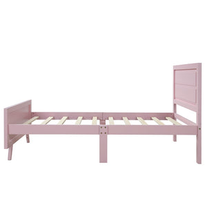 HomeRoots Pink Wood Twin Bed Frame - Stylish, Durable Platform Design for Modern Bedrooms, Easy Assembly & Support 606814