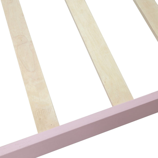 HomeRoots Pink Wood Twin Bed Frame - Stylish, Durable Platform Design for Modern Bedrooms, Easy Assembly & Support 606814