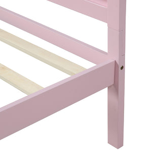 HomeRoots Pink Wood Twin Bed Frame - Stylish, Durable Platform Design for Modern Bedrooms, Easy Assembly & Support 606814