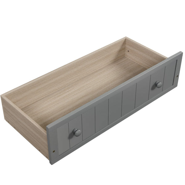 HomeRoots Gray Wood Twin Daybed Frame with Storage Drawers - Modern Design for Versatile Sleeping and Seating 606816