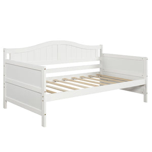 HomeRoots White Wood Twin Daybed with Trundle – Elegant Space-Saving Solution for Comfort and Style in Any Room 606819
