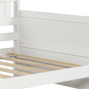 HomeRoots White Wood Twin Daybed with Trundle – Elegant Space-Saving Solution for Comfort and Style in Any Room 606819
