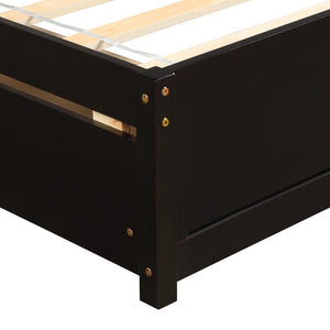 HomeRoots Espresso Twin Bed Frame with Built-In Drawers – Stylish, Durable & Space-Saving for Modern Bedrooms 606824