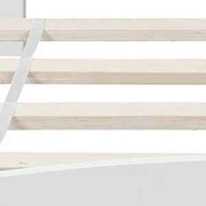HomeRoots White Wood Twin Bed Frame with Under-Bed Drawers - Modern Design for Organized Sleep Spaces 606826