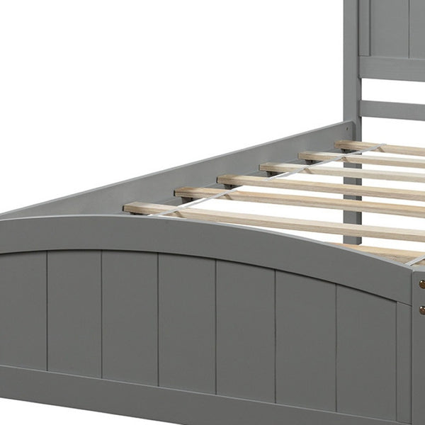 HomeRoots Gray Wood Twin Bed Frame with Space-Saving Trundle for Stylish, Functional Sleeping Solutions 606832