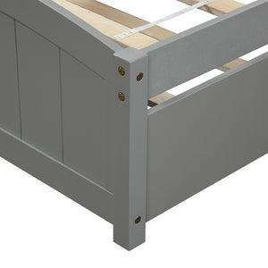 HomeRoots Gray Wood Twin Bed Frame with Space-Saving Trundle for Stylish, Functional Sleeping Solutions 606832