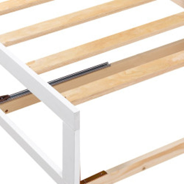 HomeRoots White Wood Twin Daybed Frame with Storage Drawers – Elegant Design for Small Spaces & Guest Rooms 606839
