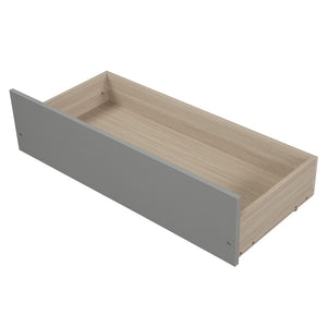 HomeRoots Gray Wood Twin Bed Frame with Built-in Drawers - Modern, Sturdy Design for Organized Spaces 606841
