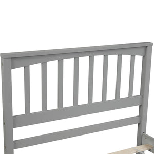 HomeRoots Gray Wood Twin Bed Frame - Modern Platform Design with Durable Finish, 450 lbs Capacity, Slat Support 606845