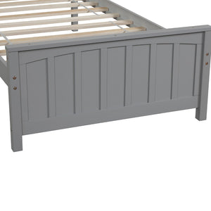 HomeRoots Gray Wood Twin Bed Frame - Modern Platform Design with Durable Finish, 450 lbs Capacity, Slat Support 606845