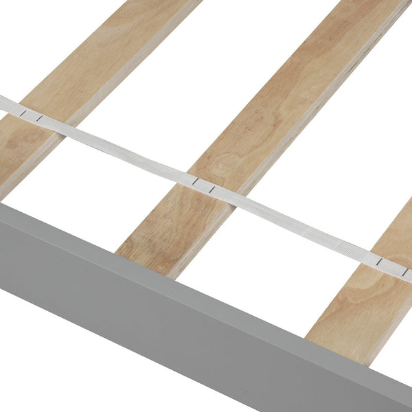 HomeRoots Gray Wood Twin Bed Frame - Modern Platform Design with Durable Finish, 450 lbs Capacity, Slat Support 606845
