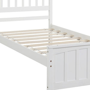 HomeRoots White Wood Twin Bed Frame - Modern Design with Durable Support for a Fresh, Stylish Bedroom Look! 606846