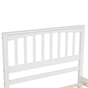 HomeRoots White Wood Twin Bed Frame - Modern Design with Durable Support for a Fresh, Stylish Bedroom Look! 606846