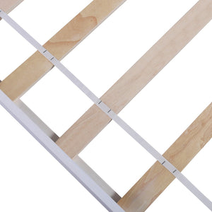 HomeRoots White Wood Twin Bed Frame - Modern Platform Design, Easy Assembly & Sturdy Slat Support for Comfort 606847