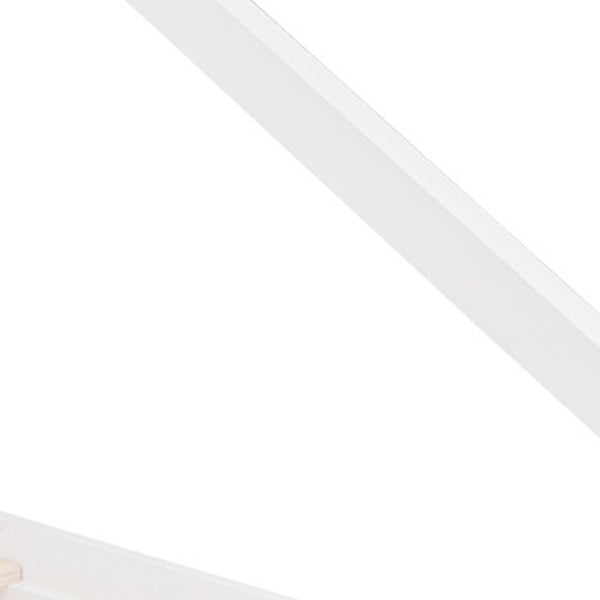 HomeRoots White Wood Twin House Bed - Stylish Modern Design for Kids’ Rooms, Durable Frame, Cozy Retreat! 606849
