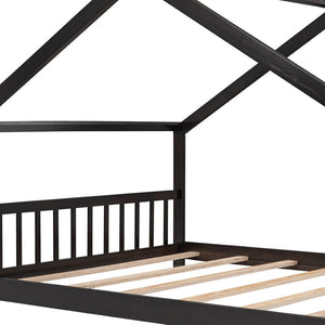HomeRoots Espresso Wood Full Bed Frame - Modern Platform Design for Comfort & Style, Supports Up to 250 lbs 606853