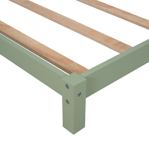 HomeRoots Green Wood Twin Bed Frame - Modern Platform Design with Durable Construction for Ultimate Comfort 606855