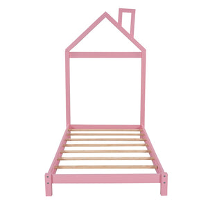 HomeRoots Pink Wood Twin Bed Frame - Stylish, Durable Design for Modern Bedrooms, Perfect for Kids & Guests! 606856