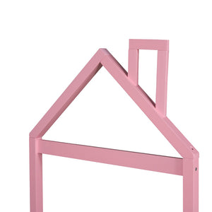 HomeRoots Pink Wood Twin Bed Frame - Stylish, Durable Design for Modern Bedrooms, Perfect for Kids & Guests! 606856