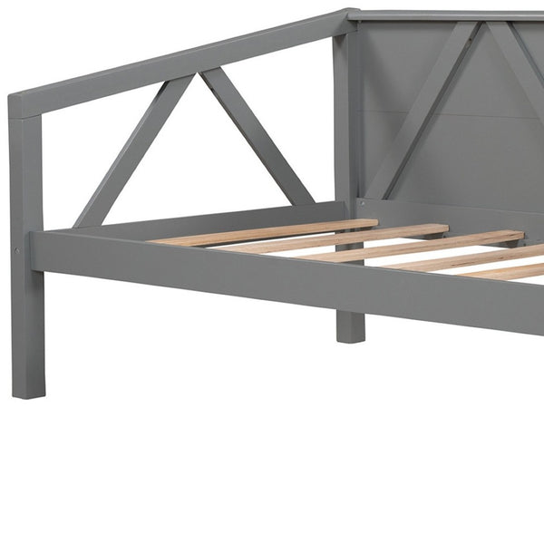 HomeRoots Gray Wood Twin Day Bed - Versatile Sleeping & Seating Solution for Small Spaces, Stylish & Durable Design 606860