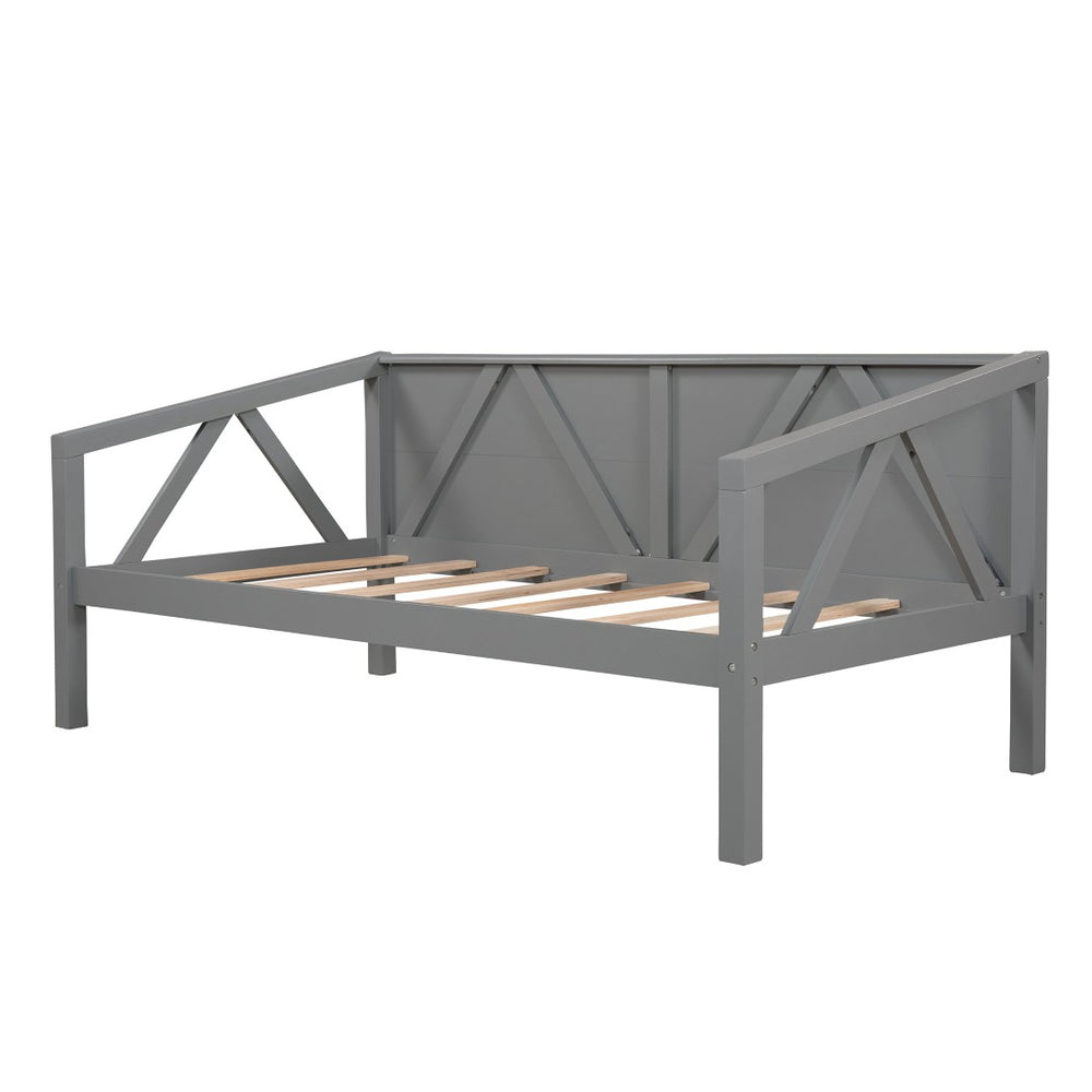 HomeRoots Gray Wood Twin Day Bed - Versatile Sleeping & Seating Solution for Small Spaces, Stylish & Durable Design 606860