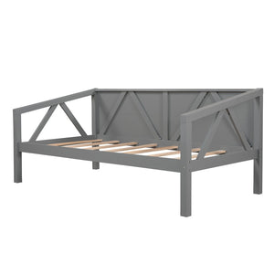 HomeRoots Gray Wood Twin Day Bed - Versatile Sleeping & Seating Solution for Small Spaces, Stylish & Durable Design 606860