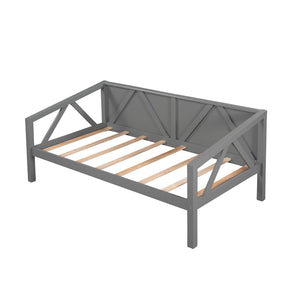 HomeRoots Gray Wood Twin Day Bed - Versatile Sleeping & Seating Solution for Small Spaces, Stylish & Durable Design 606860