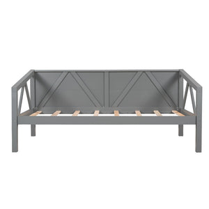 HomeRoots Gray Wood Twin Day Bed - Versatile Sleeping & Seating Solution for Small Spaces, Stylish & Durable Design 606860