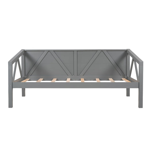 HomeRoots Gray Wood Twin Day Bed - Versatile Sleeping & Seating Solution for Small Spaces, Stylish & Durable Design 606860