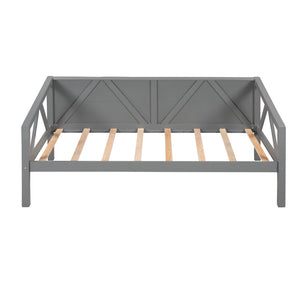 HomeRoots Gray Wood Twin Day Bed - Versatile Sleeping & Seating Solution for Small Spaces, Stylish & Durable Design 606860