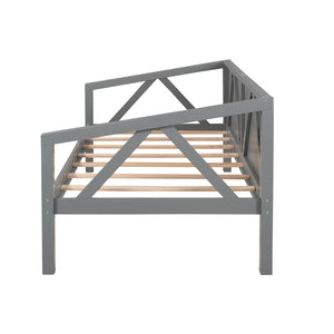 HomeRoots Gray Wood Twin Day Bed - Versatile Sleeping & Seating Solution for Small Spaces, Stylish & Durable Design 606860