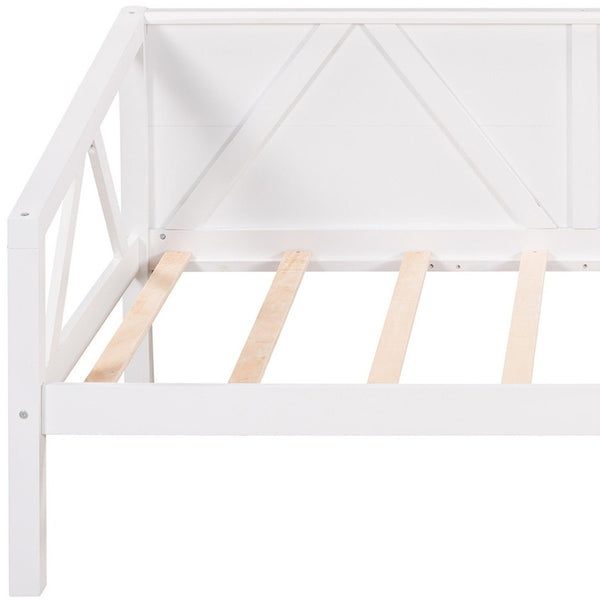 HomeRoots White Wood Twin Day Bed – Stylish Multi-Functional Furniture for Cozy Spaces & Modern Decor 606861