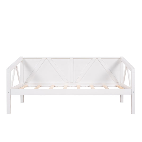 HomeRoots White Wood Twin Day Bed – Stylish Multi-Functional Furniture for Cozy Spaces & Modern Decor 606861