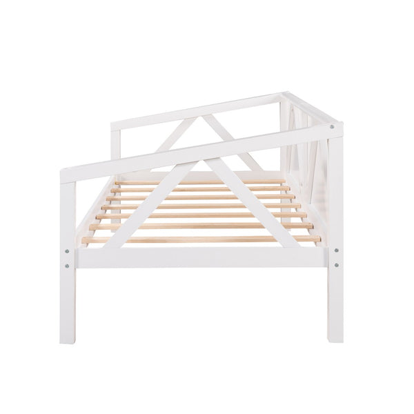 HomeRoots White Wood Twin Day Bed – Stylish Multi-Functional Furniture for Cozy Spaces & Modern Decor 606861