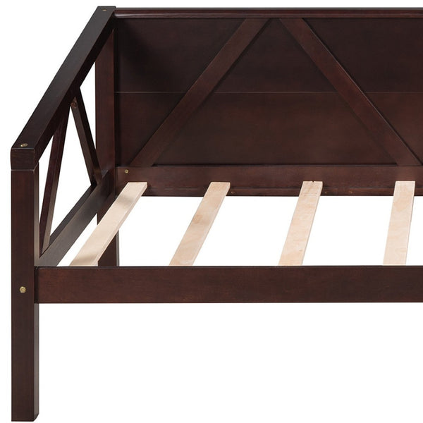 HomeRoots Espresso Wood Twin Day Bed - Versatile Comfort & Timeless Style for Any Room - Durable & Elegant Design 606862