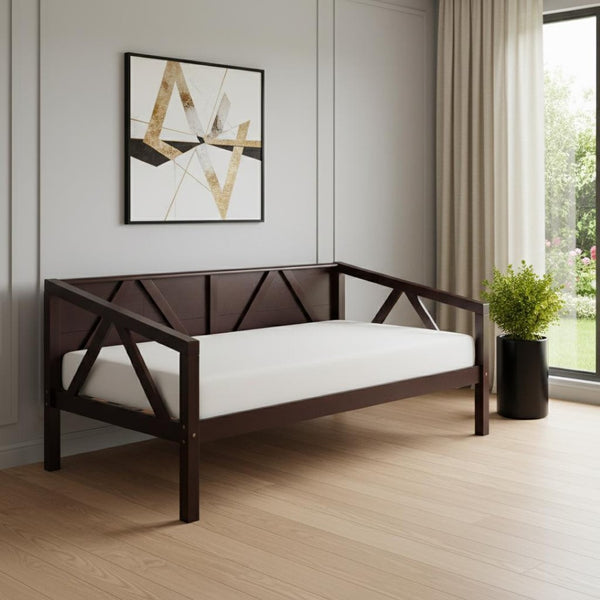 HomeRoots Espresso Wood Twin Day Bed - Versatile Comfort & Timeless Style for Any Room - Durable & Elegant Design 606862