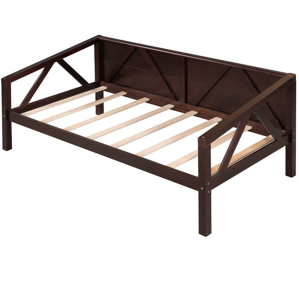 HomeRoots Espresso Wood Twin Day Bed - Versatile Comfort & Timeless Style for Any Room - Durable & Elegant Design 606862