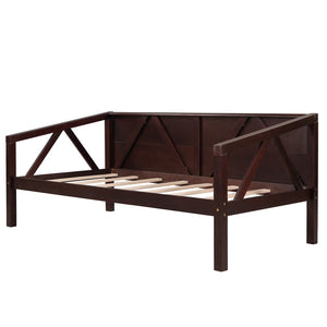 HomeRoots Espresso Wood Twin Day Bed - Versatile Comfort & Timeless Style for Any Room - Durable & Elegant Design 606862