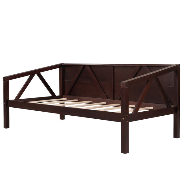 HomeRoots Espresso Wood Twin Day Bed - Versatile Comfort & Timeless Style for Any Room - Durable & Elegant Design 606862