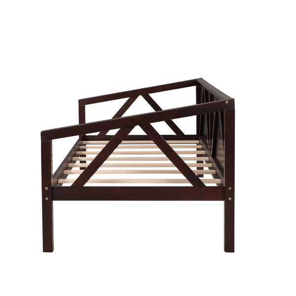 HomeRoots Espresso Wood Twin Day Bed - Versatile Comfort & Timeless Style for Any Room - Durable & Elegant Design 606862