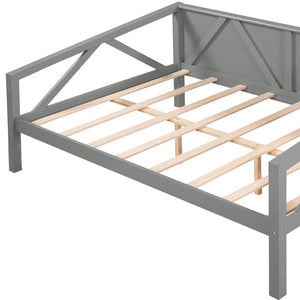 HomeRoots Gray Wood Full Day Bed - Stylish Versatile Furniture for Modern Living, Guest Rooms & Home Offices 606863