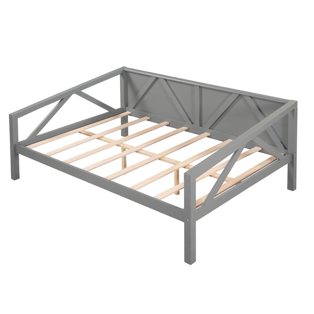 HomeRoots Gray Wood Full Day Bed - Stylish Versatile Furniture for Modern Living, Guest Rooms & Home Offices 606863