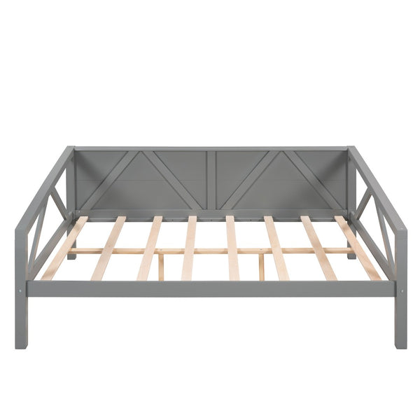 HomeRoots Gray Wood Full Day Bed - Stylish Versatile Furniture for Modern Living, Guest Rooms & Home Offices 606863